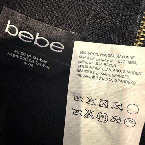 Bebe medium exposed zipper high waist bandage mini skirt SK 2951 - Picture 3 of 12